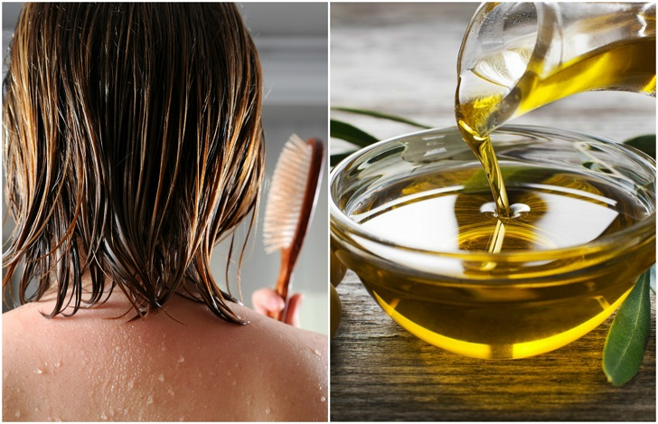 улучшить волосы с оливковым маслом