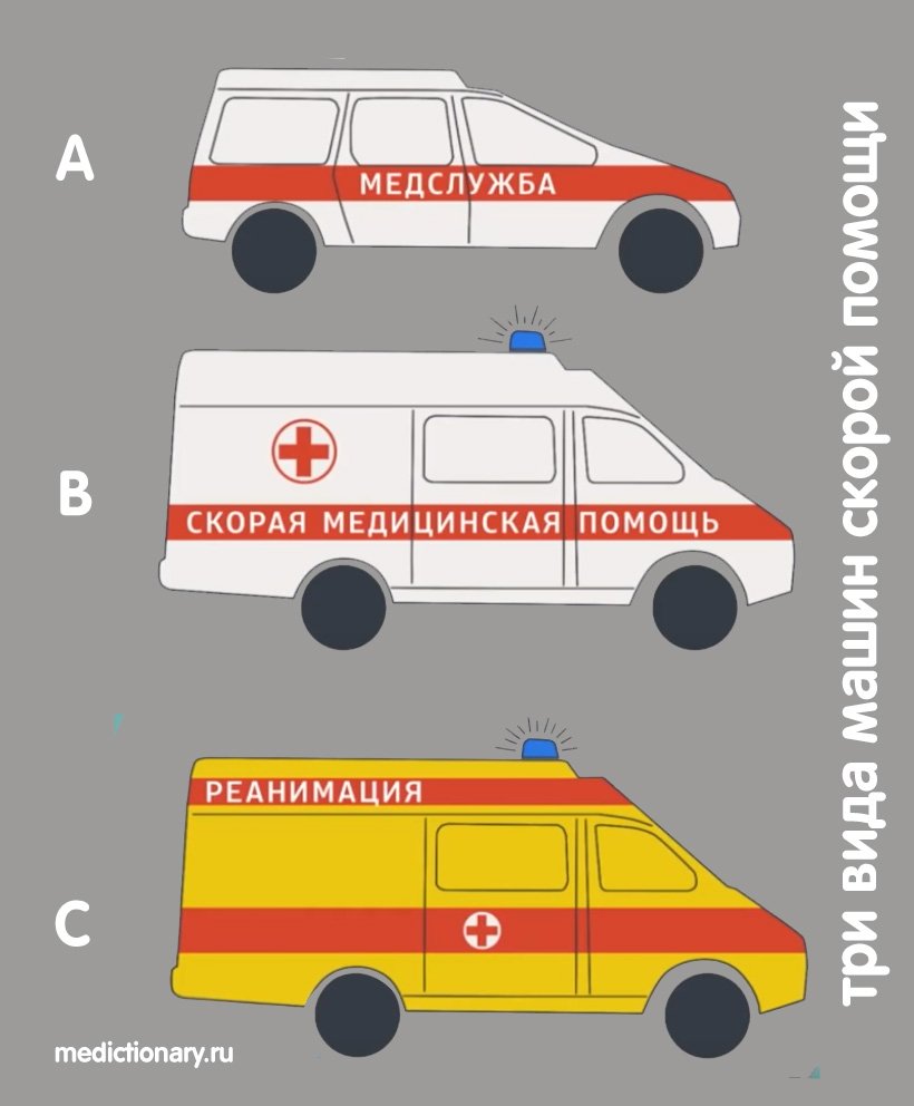 три вида машин скорой помощи