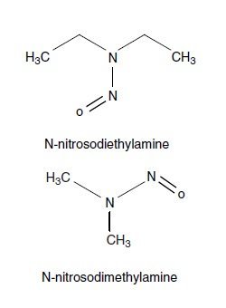 Химическая структура двух нитрозаинов